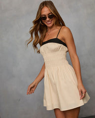 Deena Contrast Fit And Flare Mini Dress