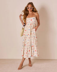 Harbor Days Nautical Print Maxi Dress