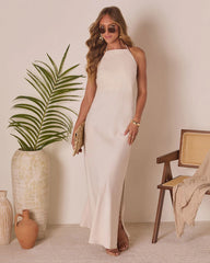 Island Solace Halter Neck Maxi Dress