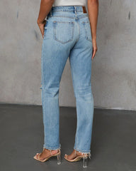 Grazie Rigid Cropped High Rise Distressed Jeans