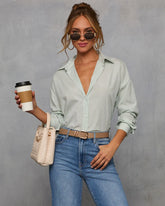 Felina Striped Button Down Top