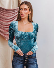 Dina Velvet Puff Sleeve Top
