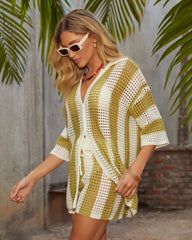Bradley Crochet Button Down Cover Up Top