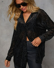 Darlena Velvet Mesh Abstract Top