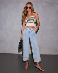 Darcie Striped Knit Tube Top