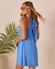 Island Bloom Halter Neck Mini Dress