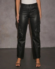 Decklen Super Stretch Coated Denim Cargo Jeans