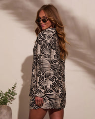 Casting Shadows Abstract Satin Top