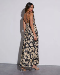 Ethereal Muse V-Neck Floral Maxi Dress