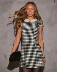 Aubrie Pearl Embellished Collar Mini Dress