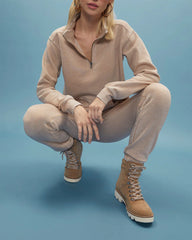 Arlene Faux Suede Lace Up Boot