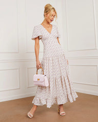 Ashlyn V-Neck Tiered Maxi Dress