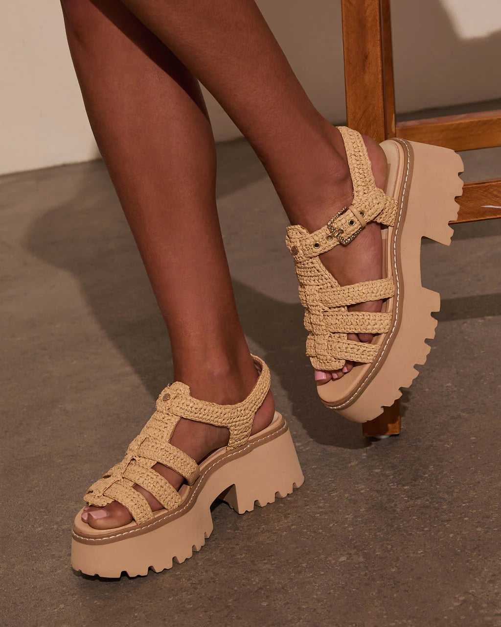 Amina Crochet Chunky Platform Sandals