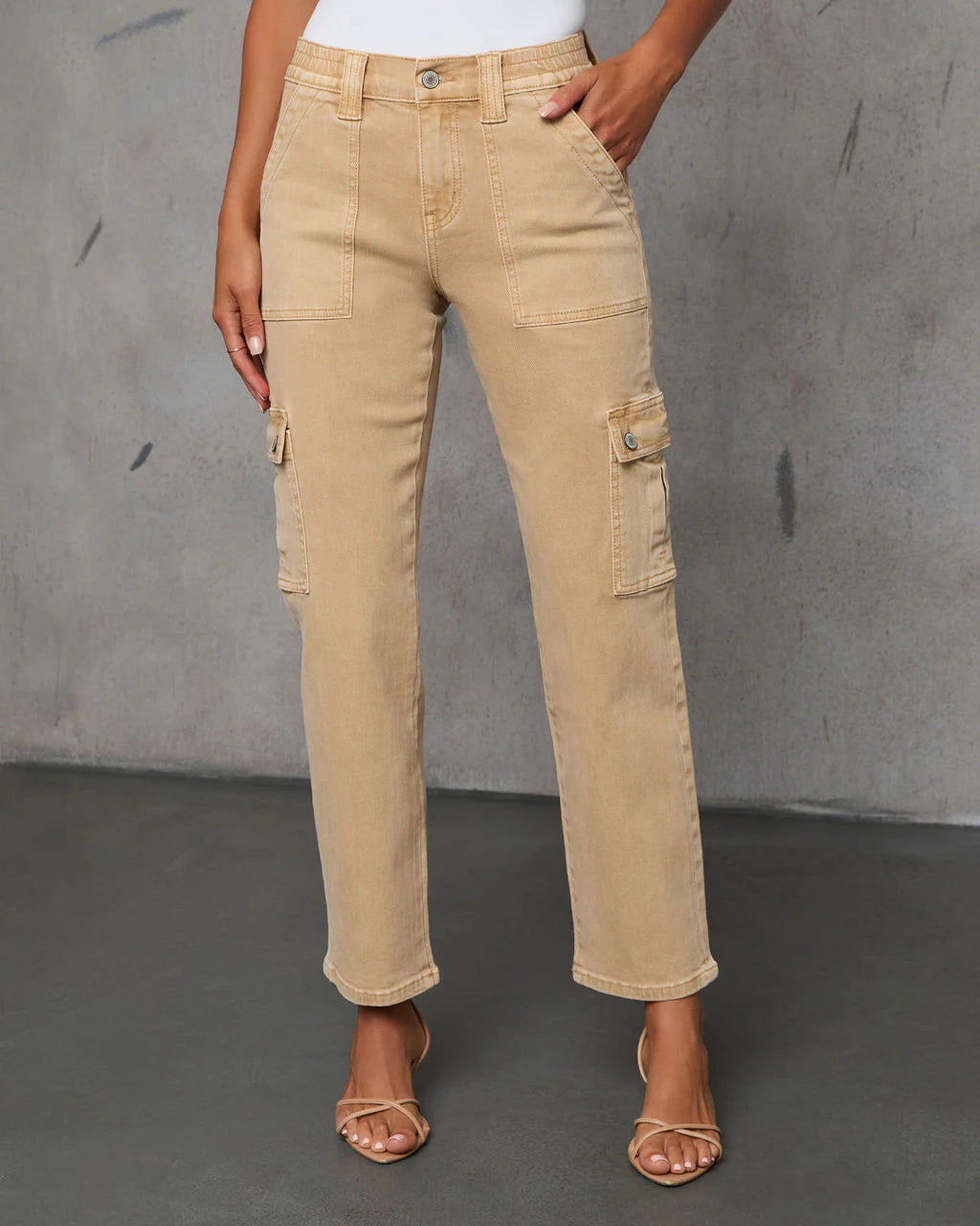 Hauser Stretch Cargo High Rise Jeans