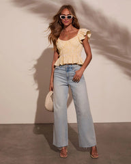 Ciara Smocked Peplum Top