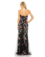 Mac Duggal 20581 Long Strapless Floral Embroidered Dress
