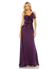 Mac Duggal 20585 Long Strapless Bow Front Detailed Dress