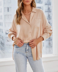 Duarte Linen Blend Button Down Top