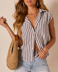Freefolk Striped Cap Sleeve Top