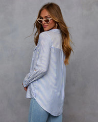 Coastal Cruising Stripe Button Down Top