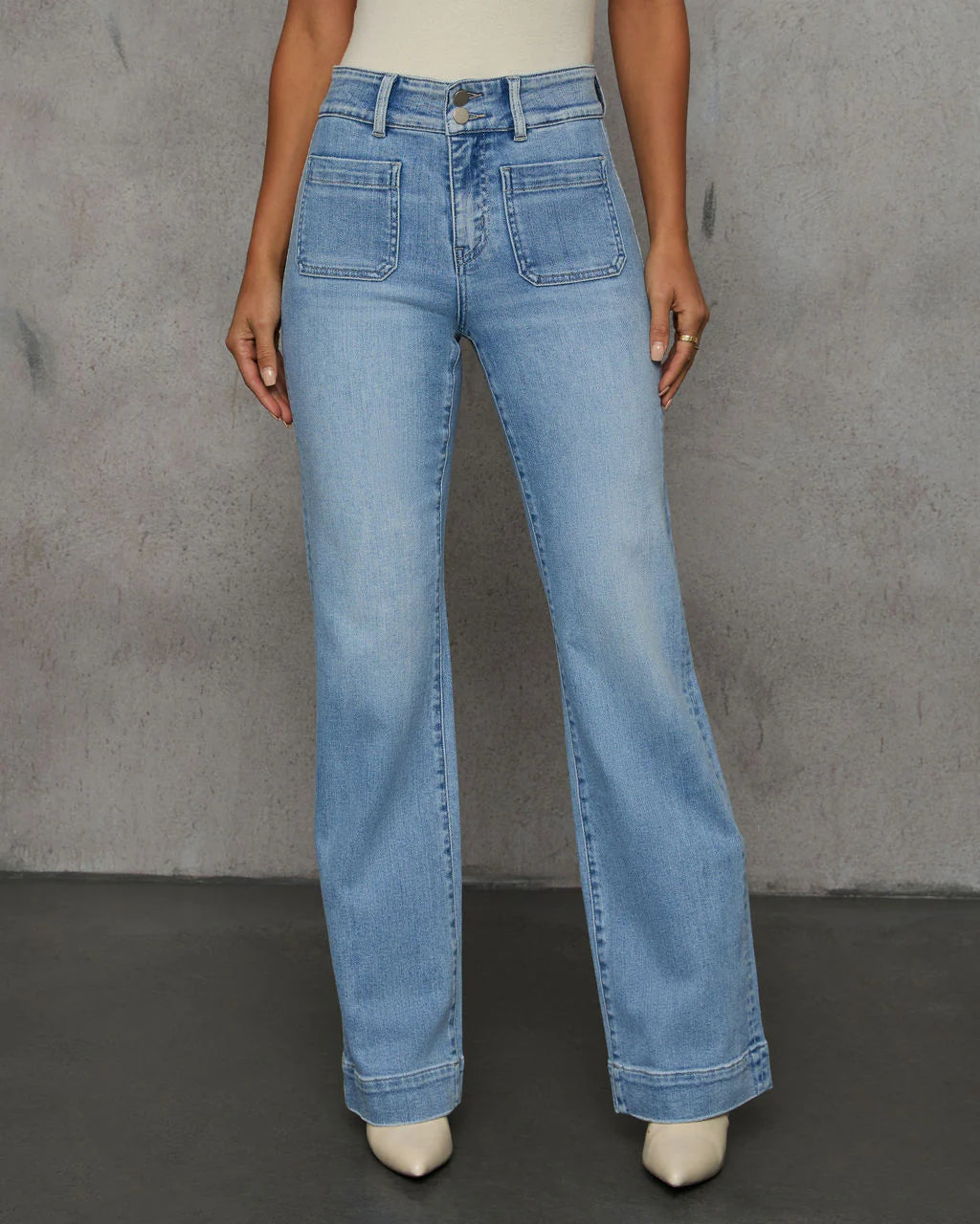 Found You Here Stretch High Rise Flare Jeans