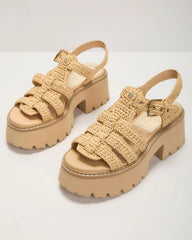 Amina Crochet Chunky Platform Sandals