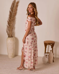 Gilded Love Floral Mesh Maxi Dress