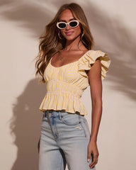 Ciara Smocked Peplum Top