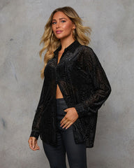 Darlena Velvet Mesh Abstract Top