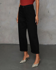 In Full Stretch High Rise Wide Leg Cropped Jeans