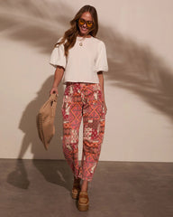 Charlotte Paisley Barrel Jeans