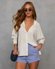 Duarte Linen Blend Button Down Top