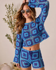 Clio Geometric Crochet Cover Up Top