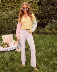 Eloise Super Stretch Frayed Hem Flare Jeans