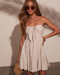 Caraline Strapless Front Tie Mini Dress