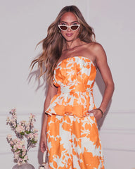 Gesibelle Peplum Strapless Top