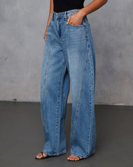 Horseshoe Rigid Pintuck Barrel Jeans
