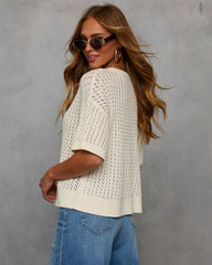 Catch Me At The Sandbar Knit Cotton Blend Top