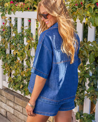 Brunch Theory Collared Denim Top