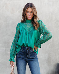 Down Memory Lane Lace Contrast Top