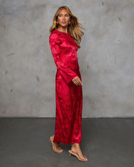 Falling In You Satin Jacquard Maxi Dress
