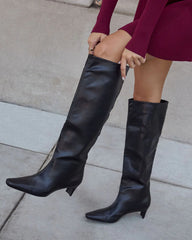 Divya Kitten Heel Knee High Boots