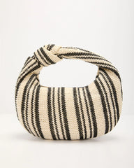 Hansen Striped Knotted Top Handle Bag
