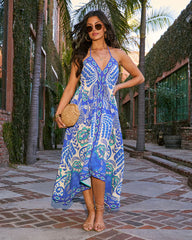 Grasse Border Print Maxi Dress