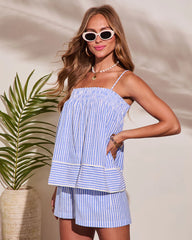 Corfu Striped Babydoll Top