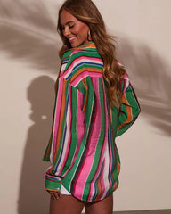 Eternal Sunshine Striped Button Down Top