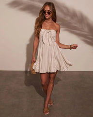 Caraline Strapless Front Tie Mini Dress