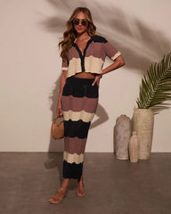 Coastal Core Colorblock Button Down Top