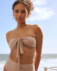 Dana Point Tie Front Bandeau Convertible Bikini Top