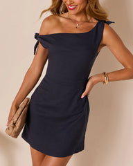 Elida Shoulder Tie Mini Dress